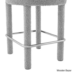 Modwayp Modern Sitting Stool With Metal Base - Wooden Bazar