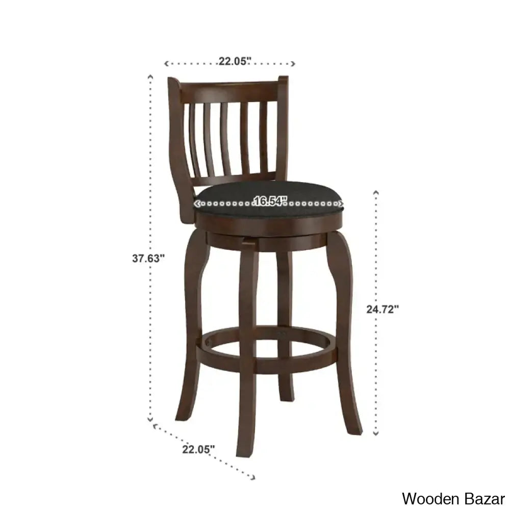 Morganc Swivel Upholstered Counter And Bar Stool With Solid Wood Frame