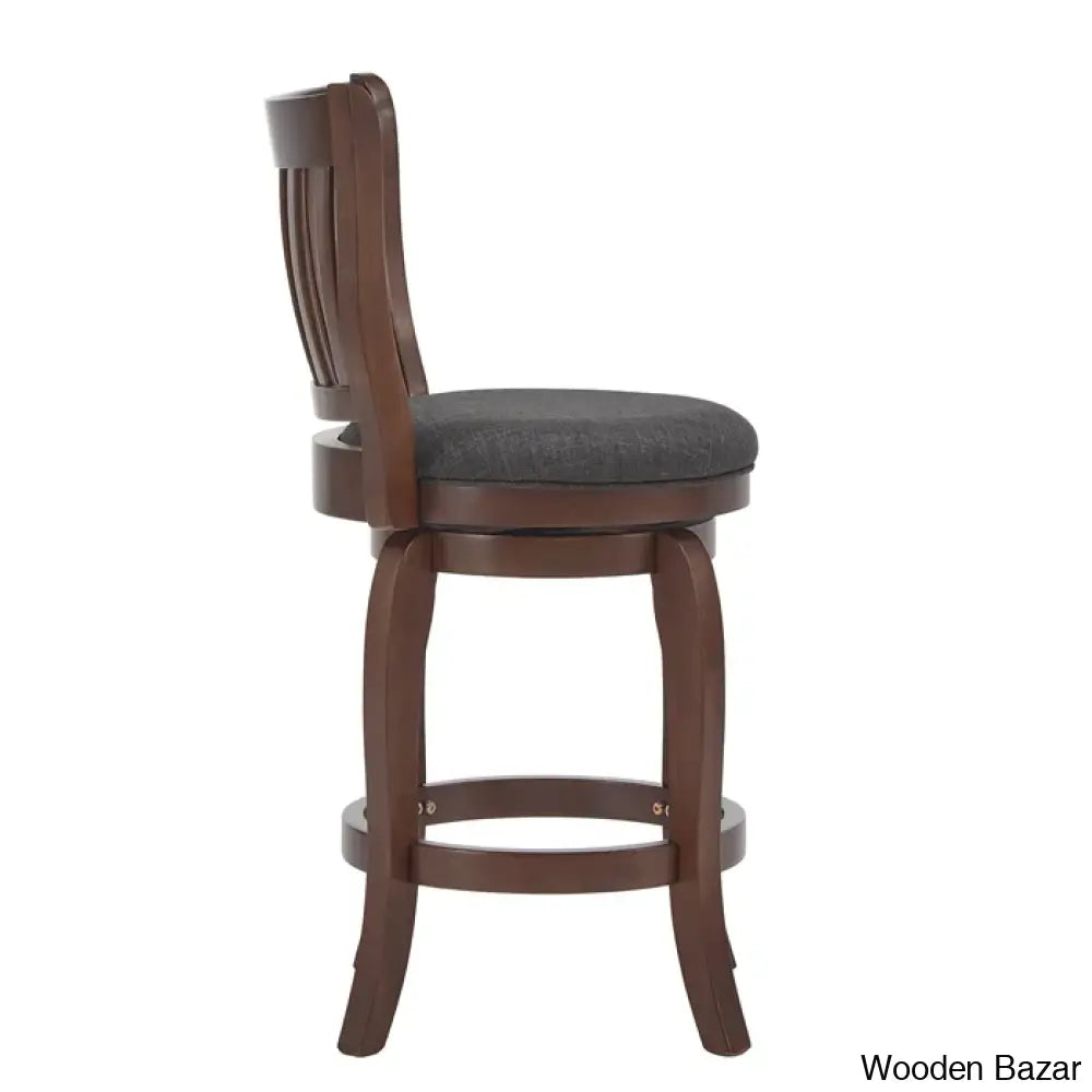 Morganc Swivel Upholstered Counter And Bar Stool With Solid Wood Frame