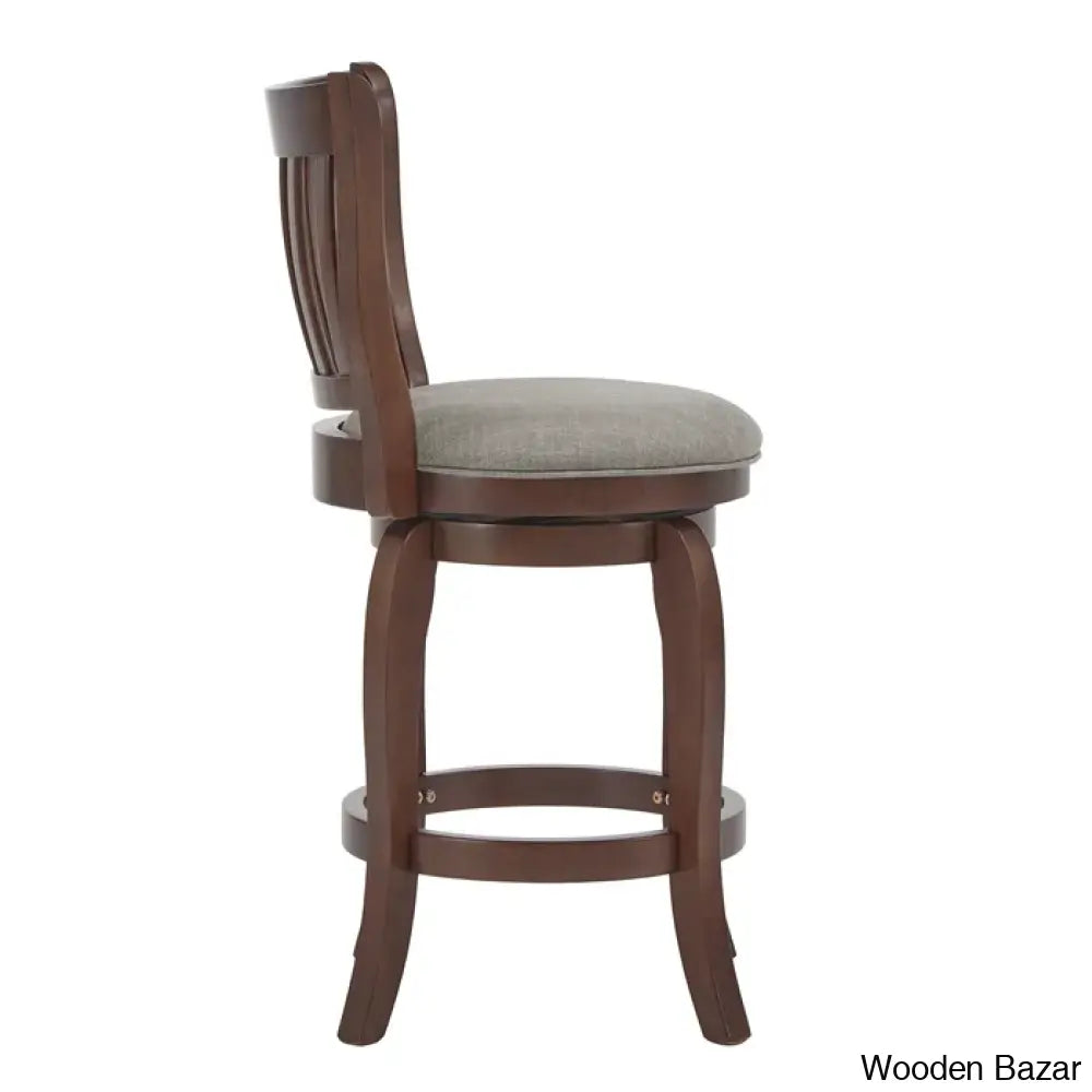 Morganc Swivel Upholstered Counter And Bar Stool With Solid Wood Frame