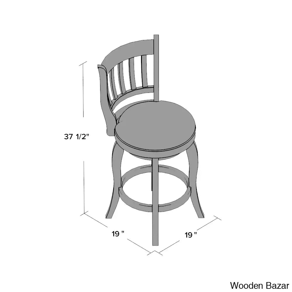 Morganc Swivel Upholstered Counter And Bar Stool With Solid Wood Frame