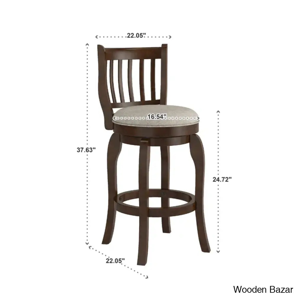 Morganc Swivel Upholstered Counter And Bar Stool With Solid Wood Frame