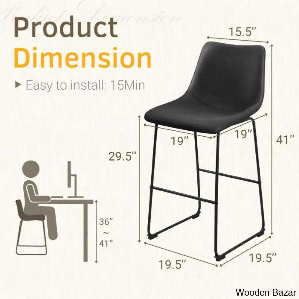 Mulderz 29.5’’ Counter And Bar Stool (Set Of 2)