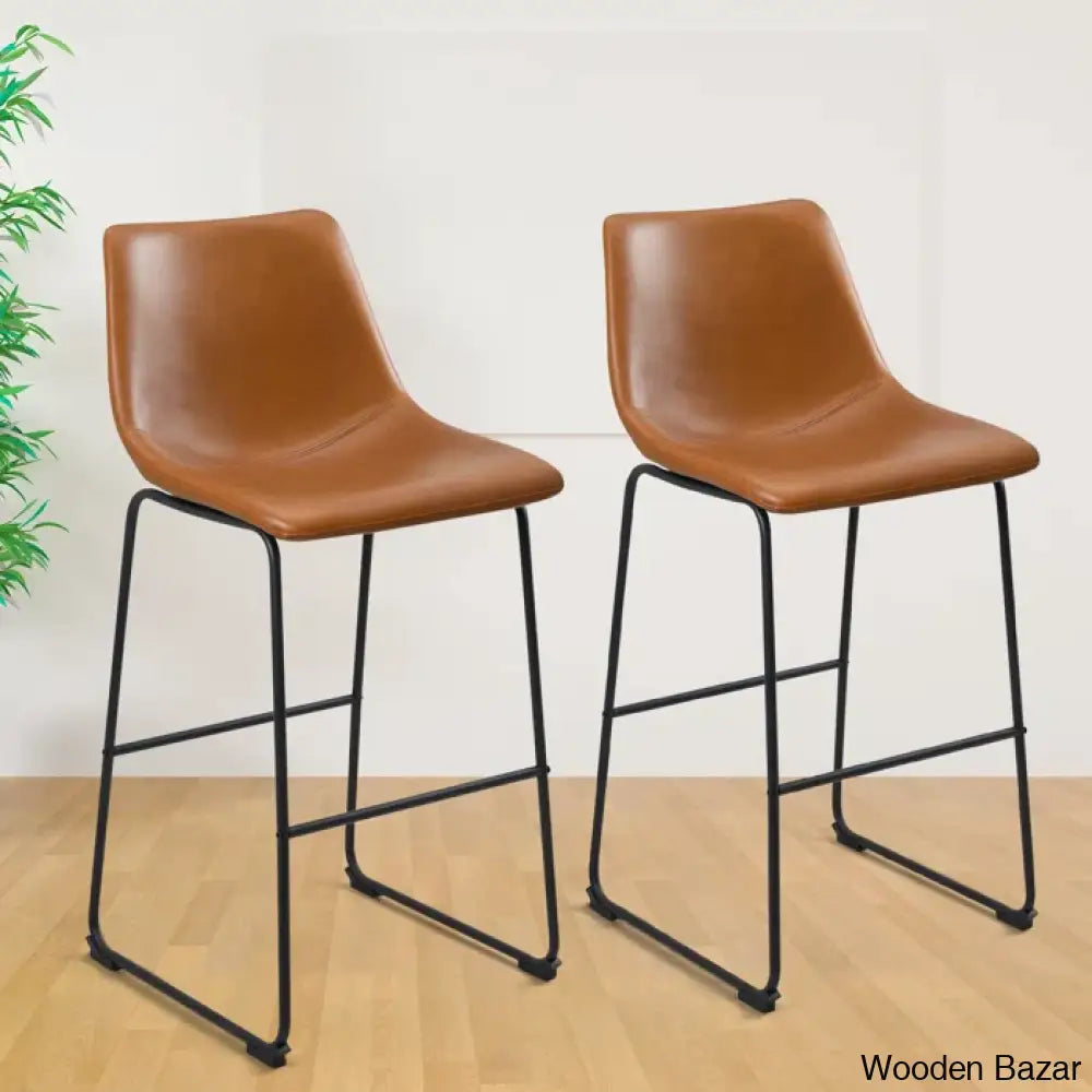 Mulderz 29.5’’ Counter And Bar Stool (Set Of 2) Brown