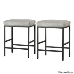 Munisen Swivel Upholstered 24’’ Counter And Bar Stool With Metal Frame (Set Of 2)
