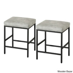 Munisen Swivel Upholstered 24’’ Counter And Bar Stool With Metal Frame (Set Of 2)