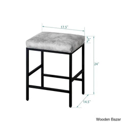 Munisen Swivel Upholstered 24’’ Counter And Bar Stool With Metal Frame (Set Of 2)