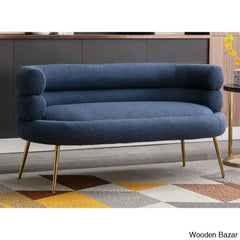 Arm Curved Loveseat Sofa-5