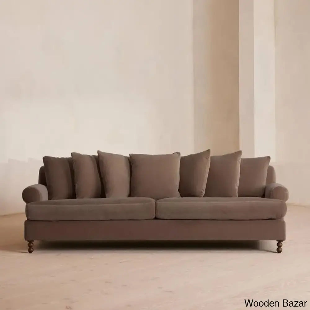 Nainey Stylish Four-Seater Sofa With Modern Elegance With Spacious Comfort Taupe