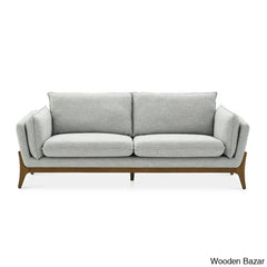 Nattalie Solid Wood Sofa With Arm And Backrest - Wooden Bazar