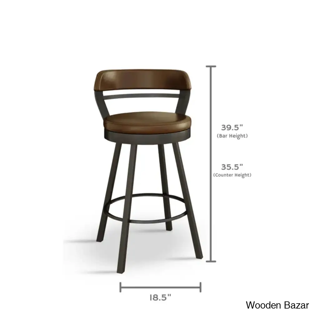 Neufeldo Swivel Upholstered Counter And Bar Stool With Metal Frame (Set Of 2)