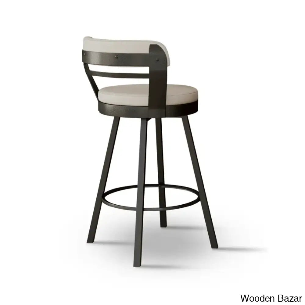 Neufeldo Swivel Upholstered Counter And Bar Stool With Metal Frame (Set Of 2)