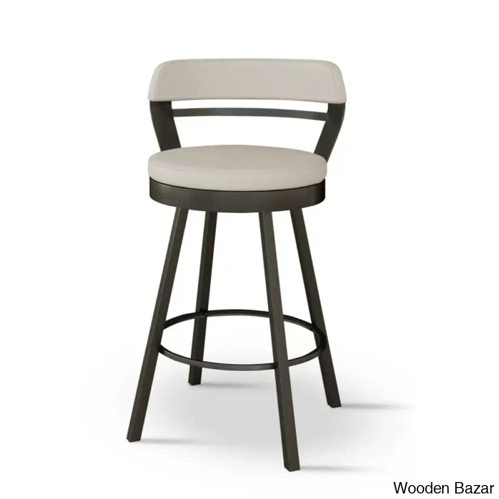 Neufeldo Swivel Upholstered Counter And Bar Stool With Metal Frame (Set Of 2)