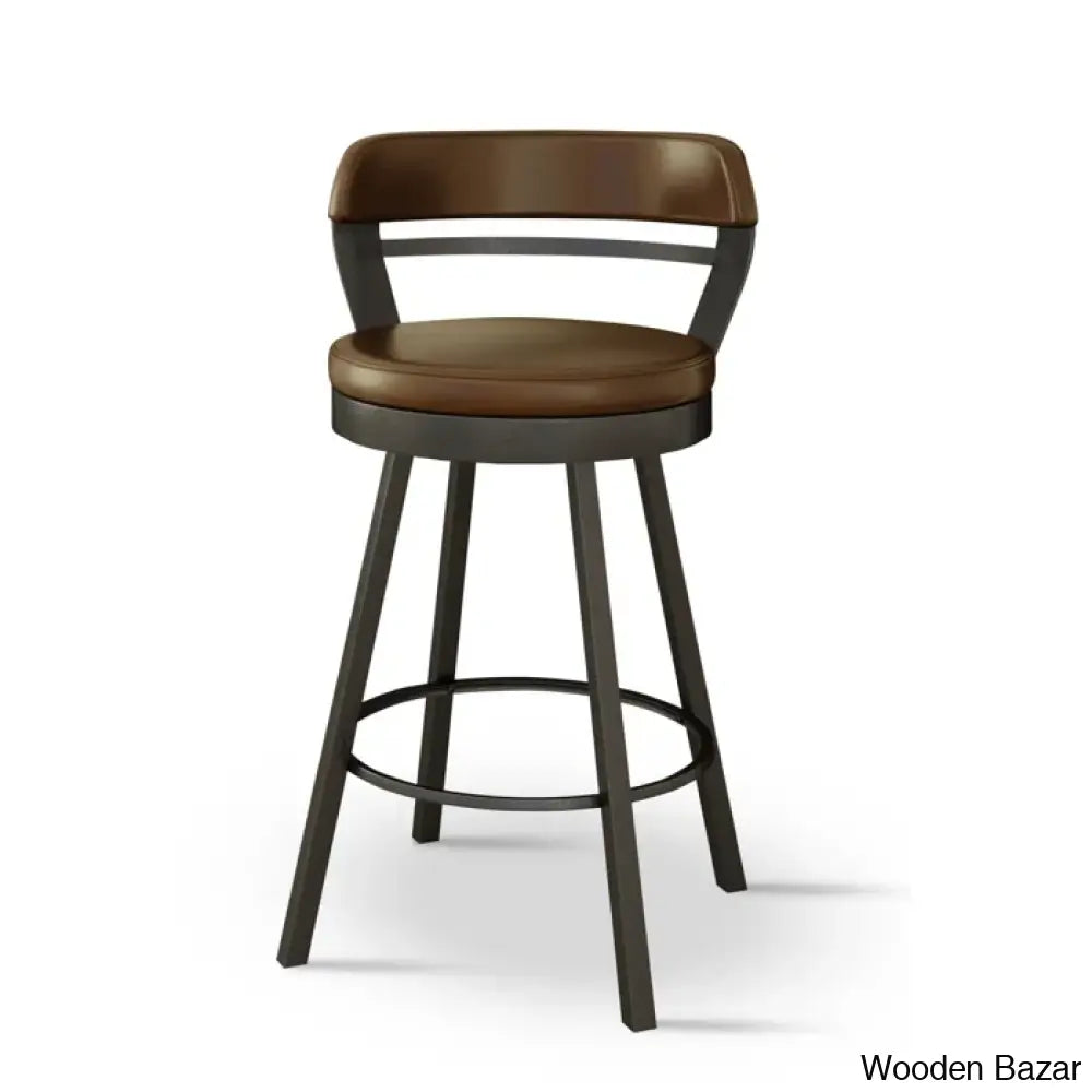 Neufeldo Swivel Upholstered Counter And Bar Stool With Metal Frame (Set Of 2)