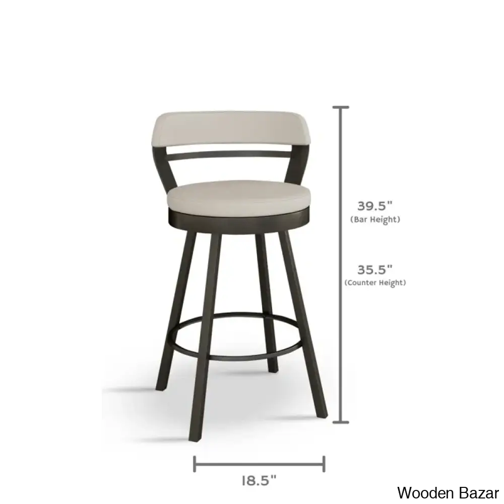 Neufeldo Swivel Upholstered Counter And Bar Stool With Metal Frame (Set Of 2)