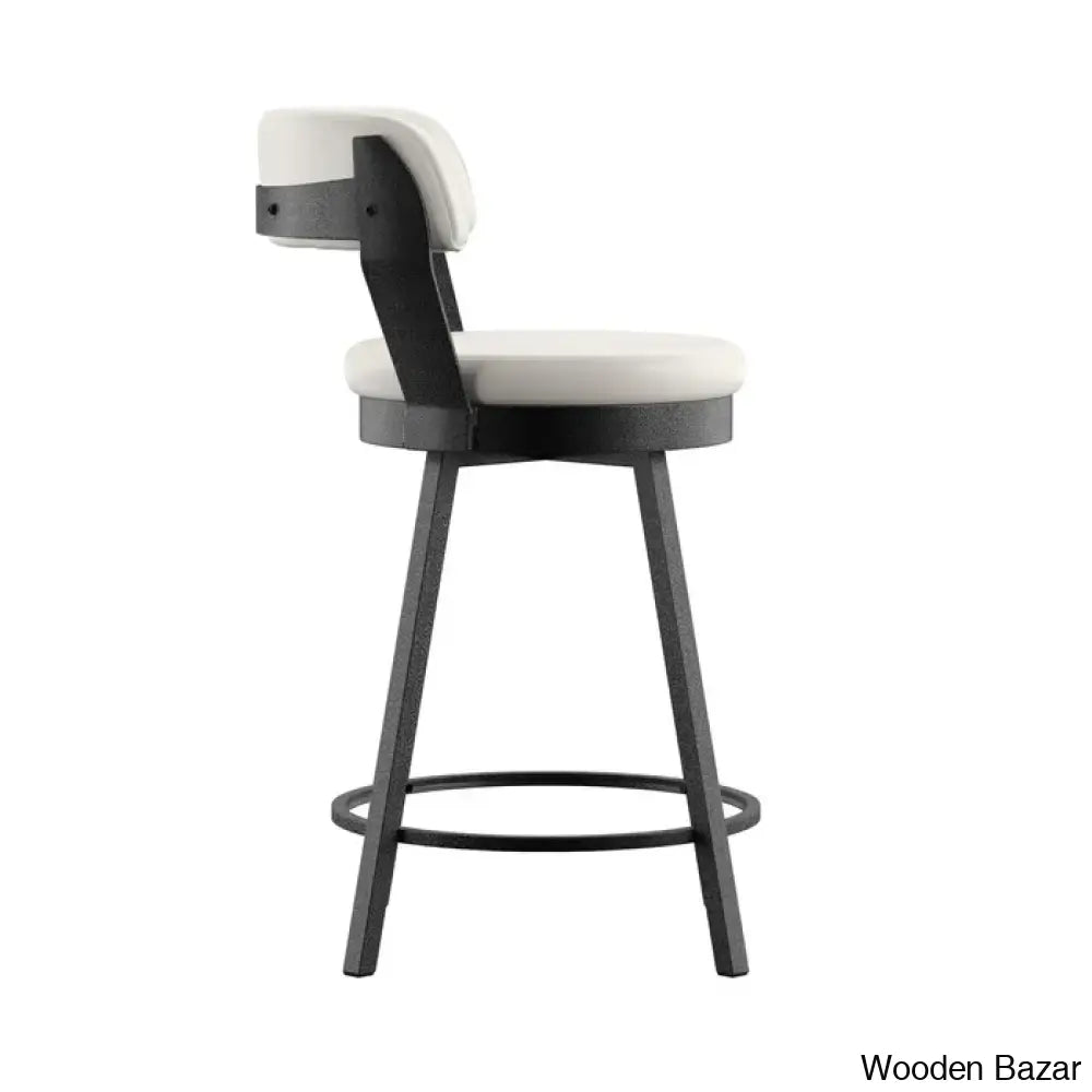 Nicksa Swivel Upholstered Counter And Bar Stool With Metal Frame (Set Of 2)