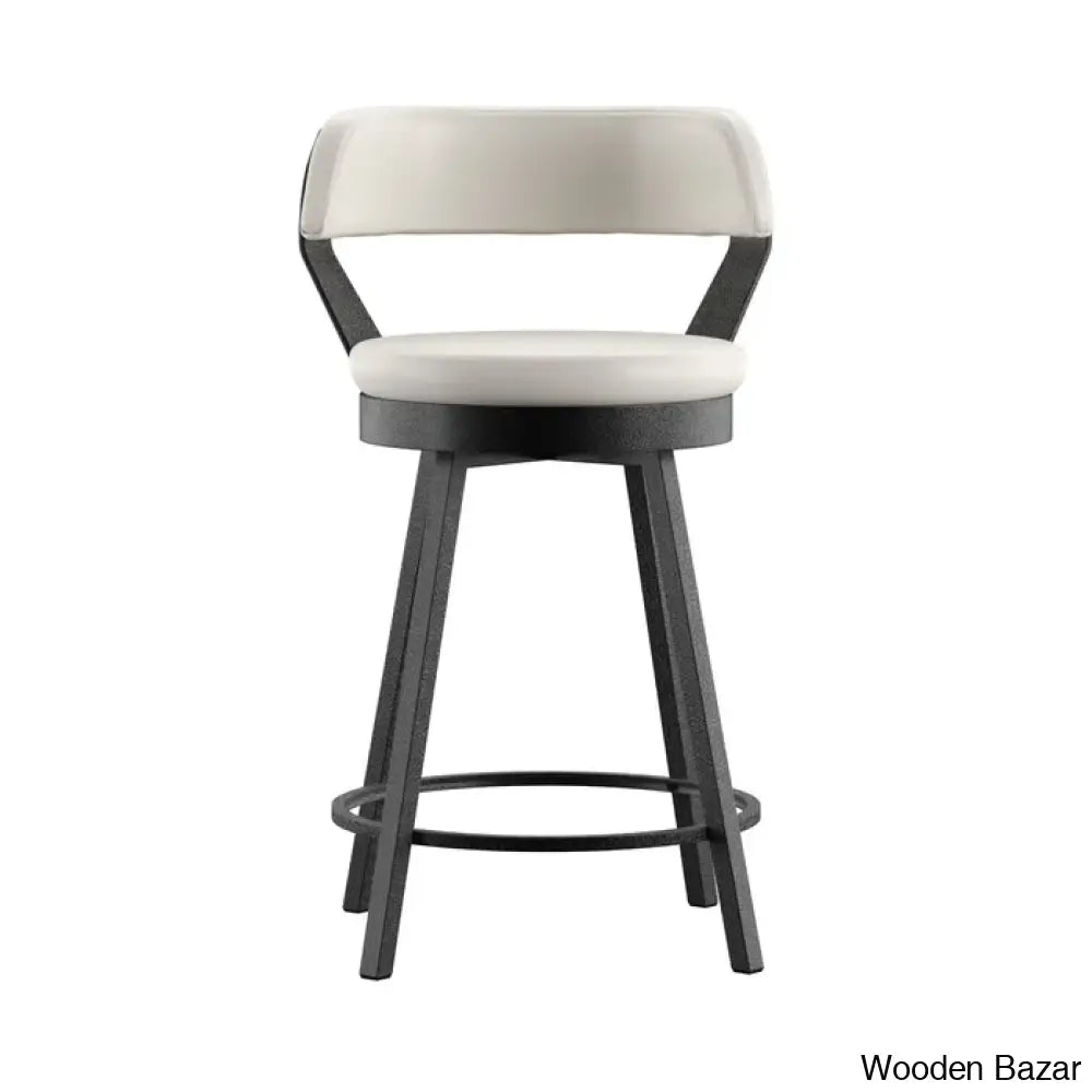 Nicksa Swivel Upholstered Counter And Bar Stool With Metal Frame (Set Of 2)