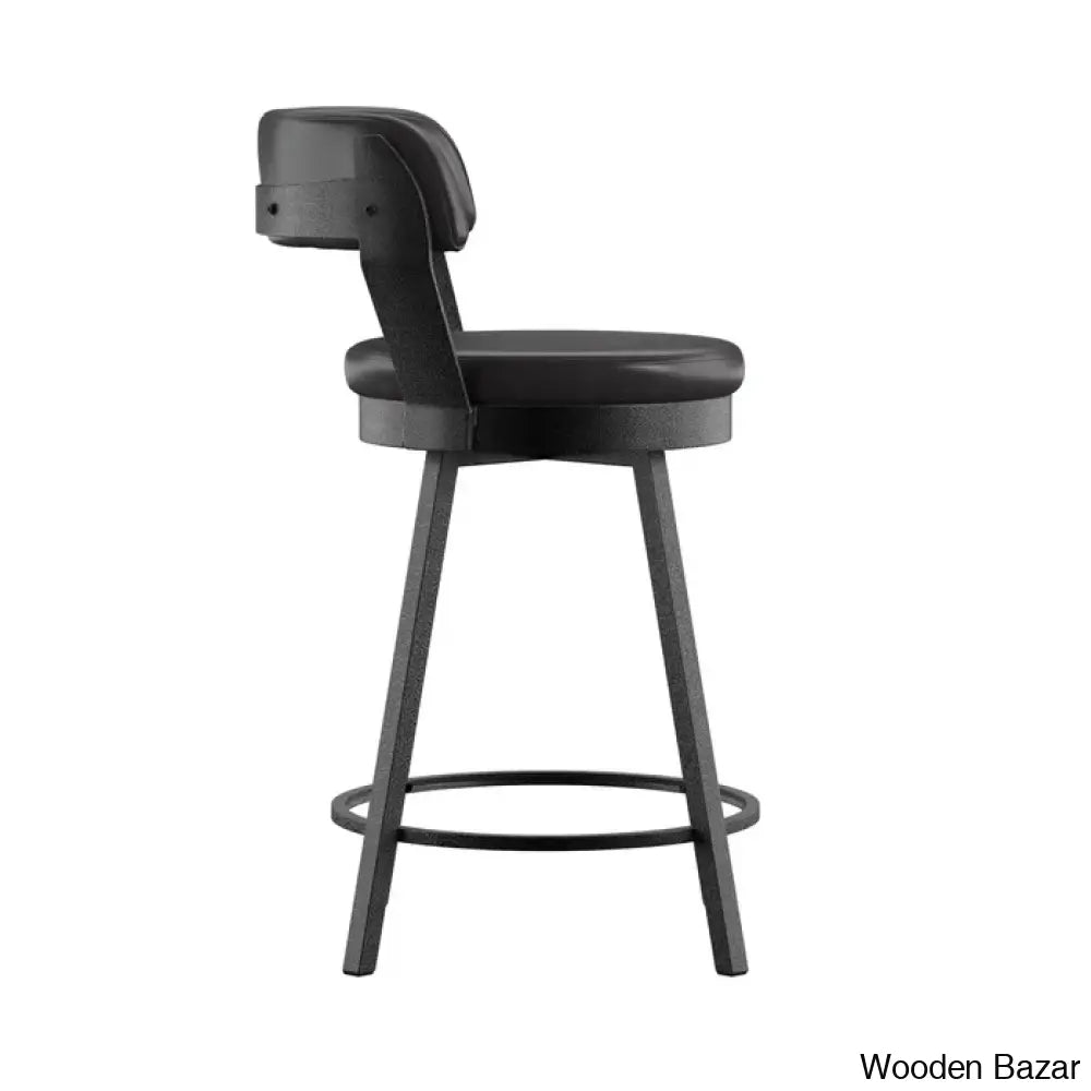 Nicksa Swivel Upholstered Counter And Bar Stool With Metal Frame (Set Of 2)