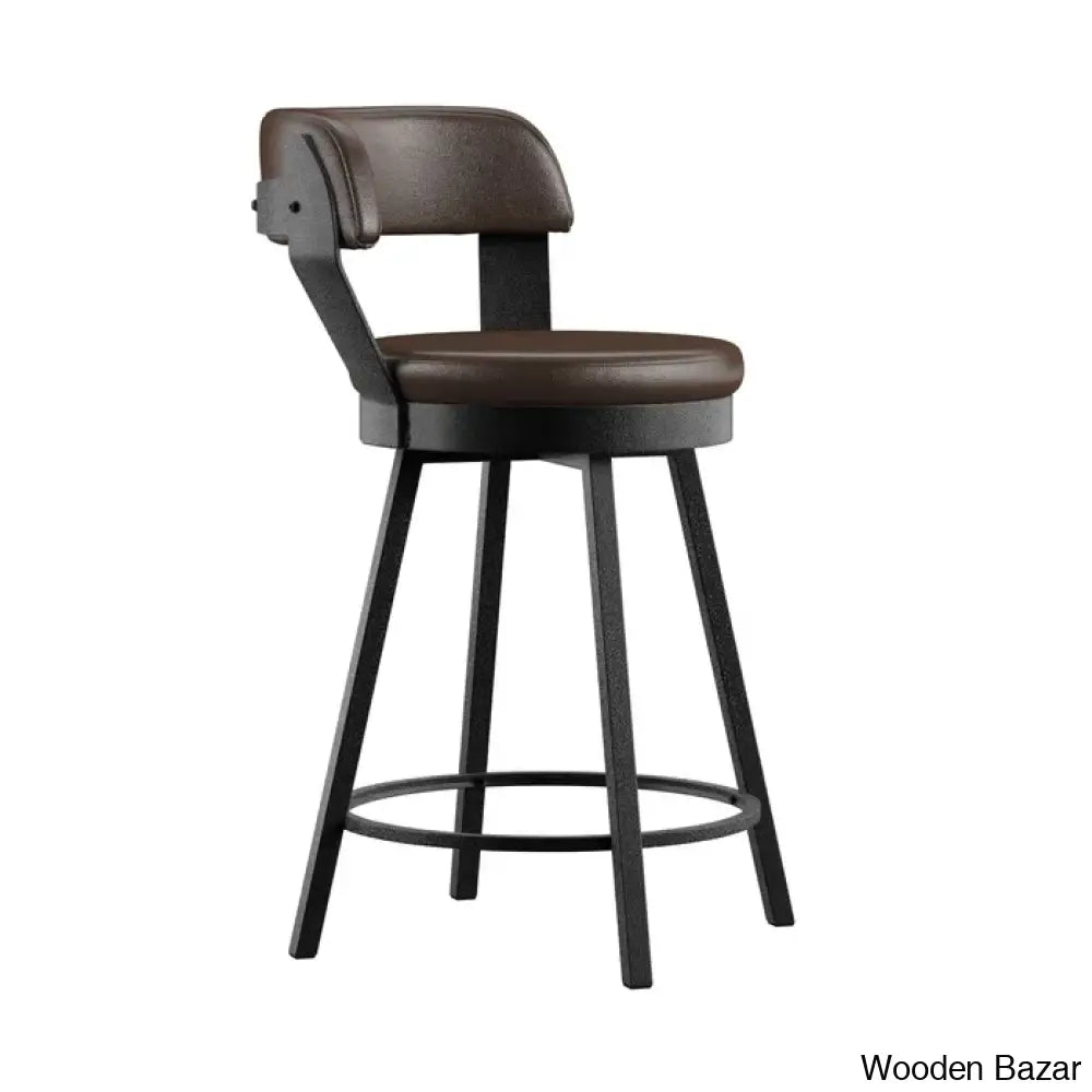 Nicksa Swivel Upholstered Counter And Bar Stool With Metal Frame (Set Of 2)