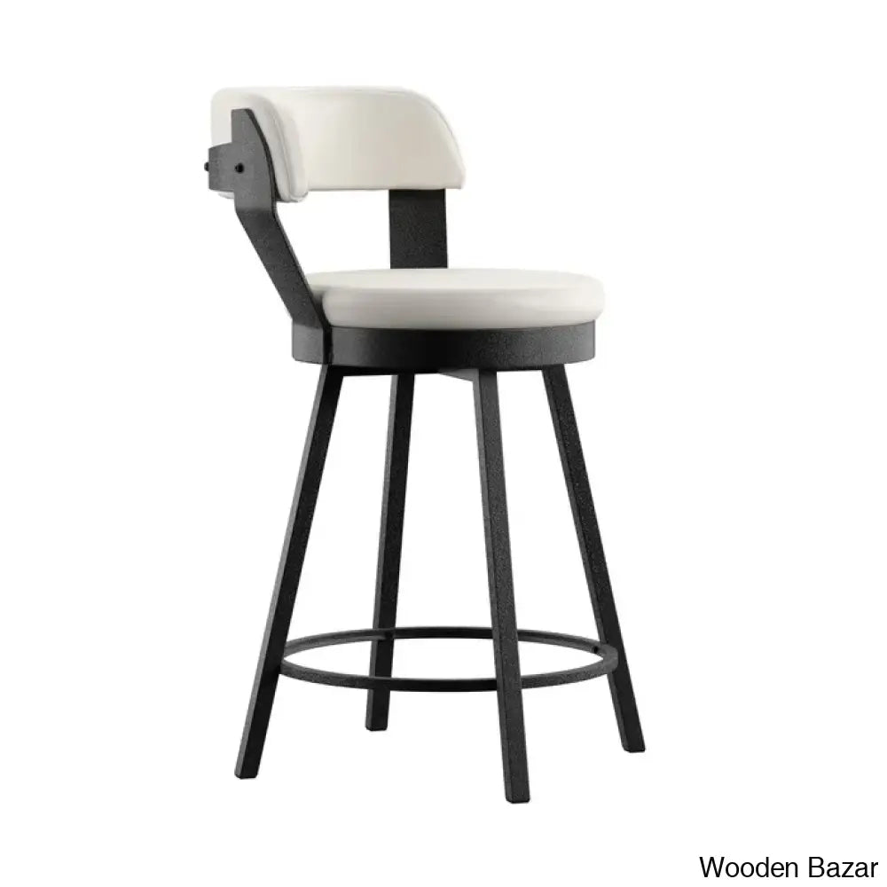 Nicksa Swivel Upholstered Counter And Bar Stool With Metal Frame (Set Of 2)