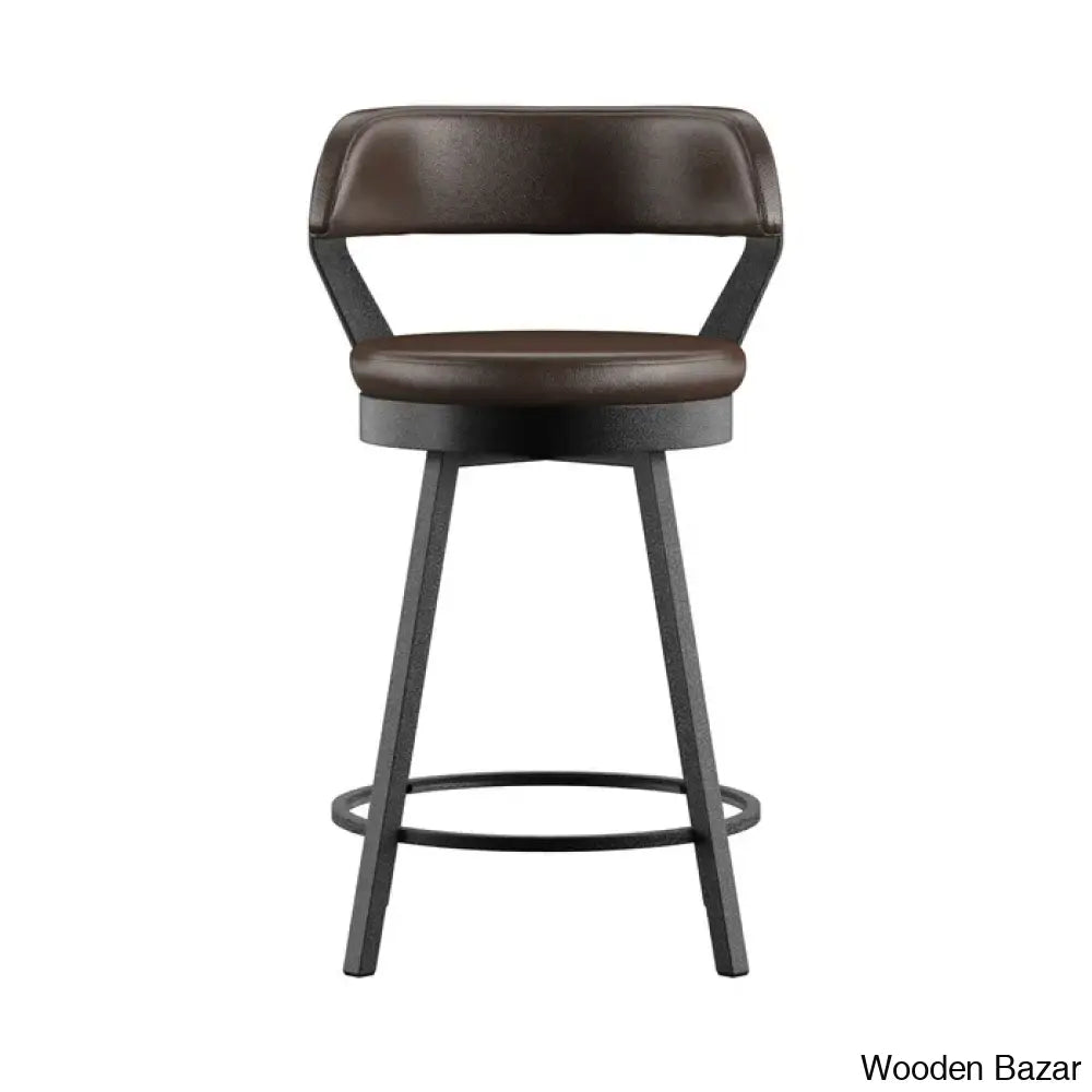 Nicksa Swivel Upholstered Counter And Bar Stool With Metal Frame (Set Of 2)