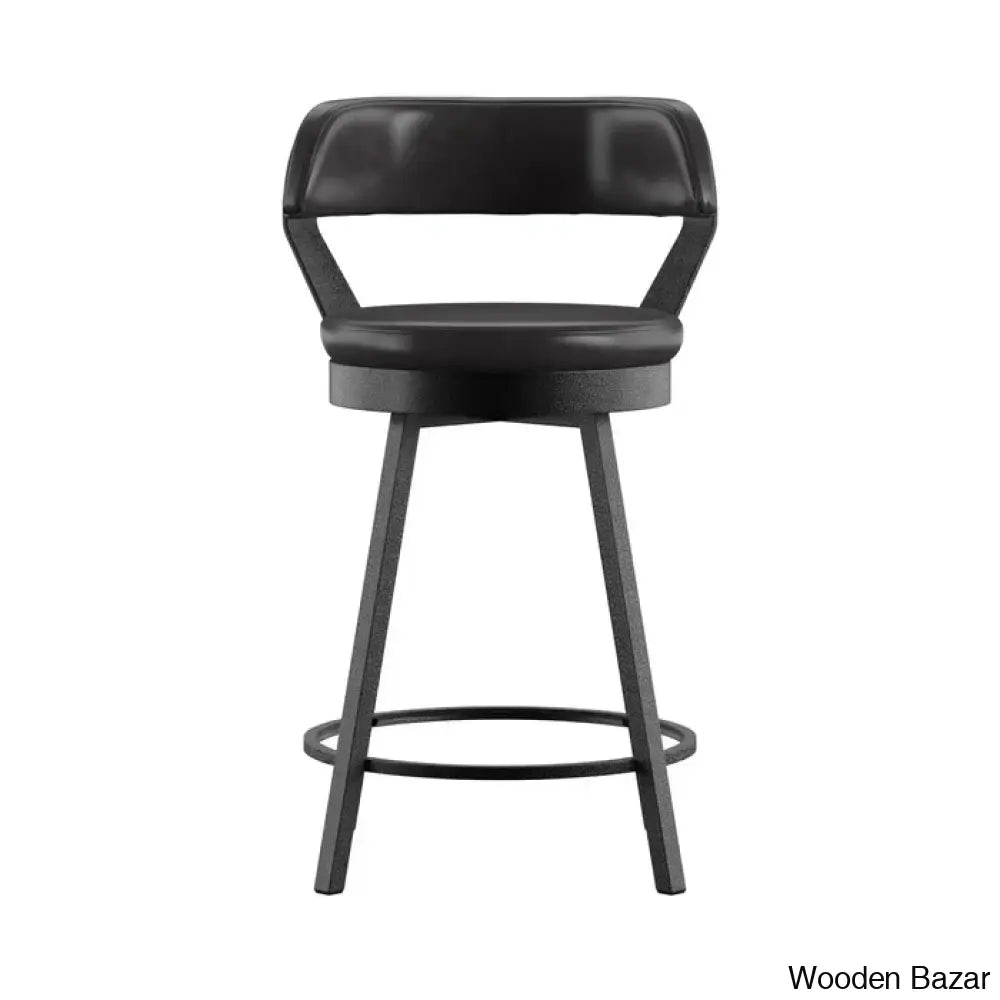 Nicksa Swivel Upholstered Counter And Bar Stool With Metal Frame (Set Of 2)