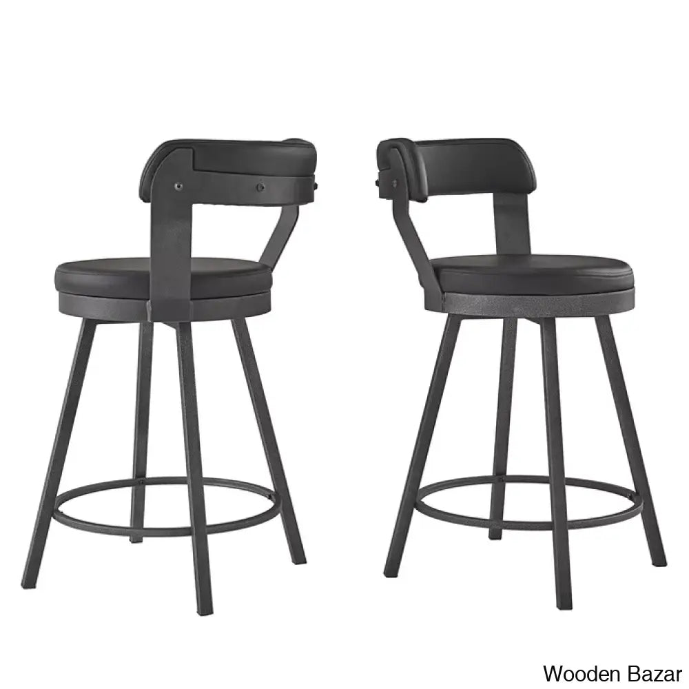 Nicksa Swivel Upholstered Counter And Bar Stool With Metal Frame (Set Of 2)