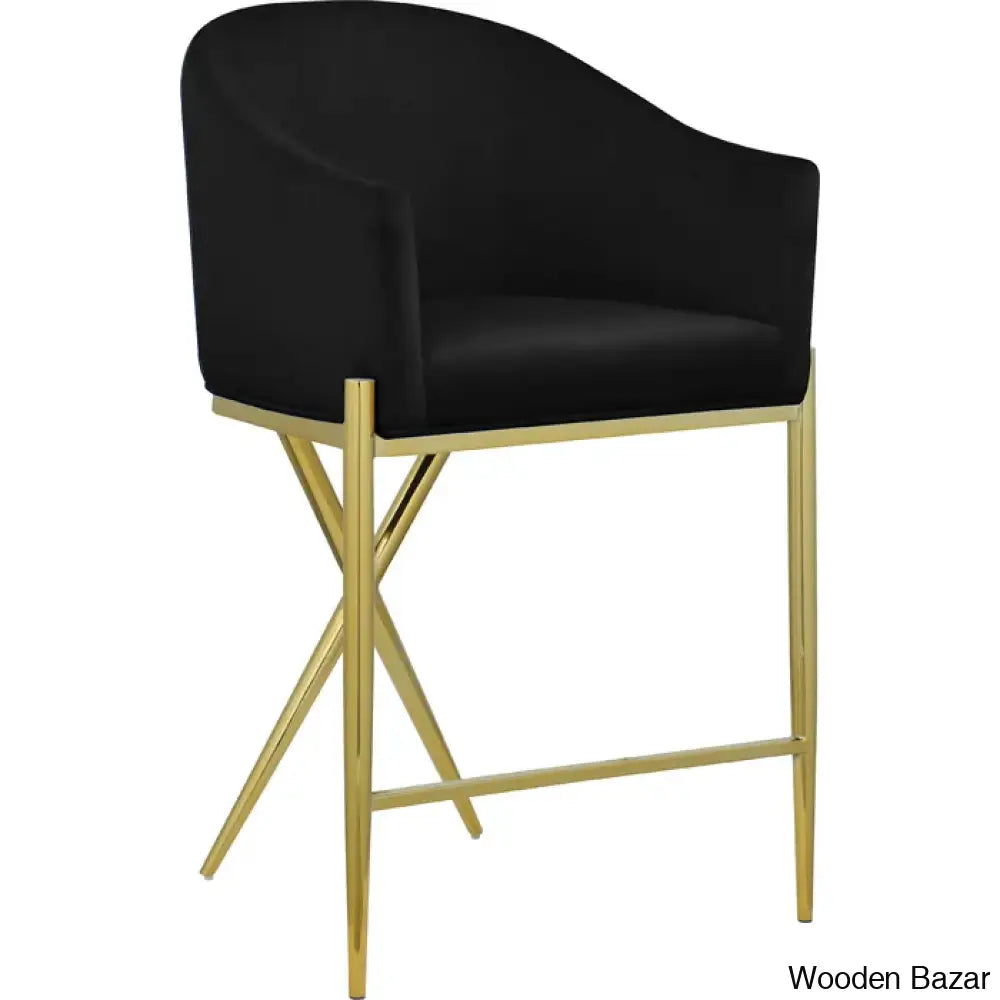 Nikoz Upholstered 26.5’’ Counter And Bar Stool With Metal Frame