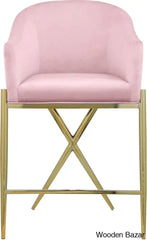 Nikoz Upholstered 26.5’’ Counter And Bar Stool With Metal Frame