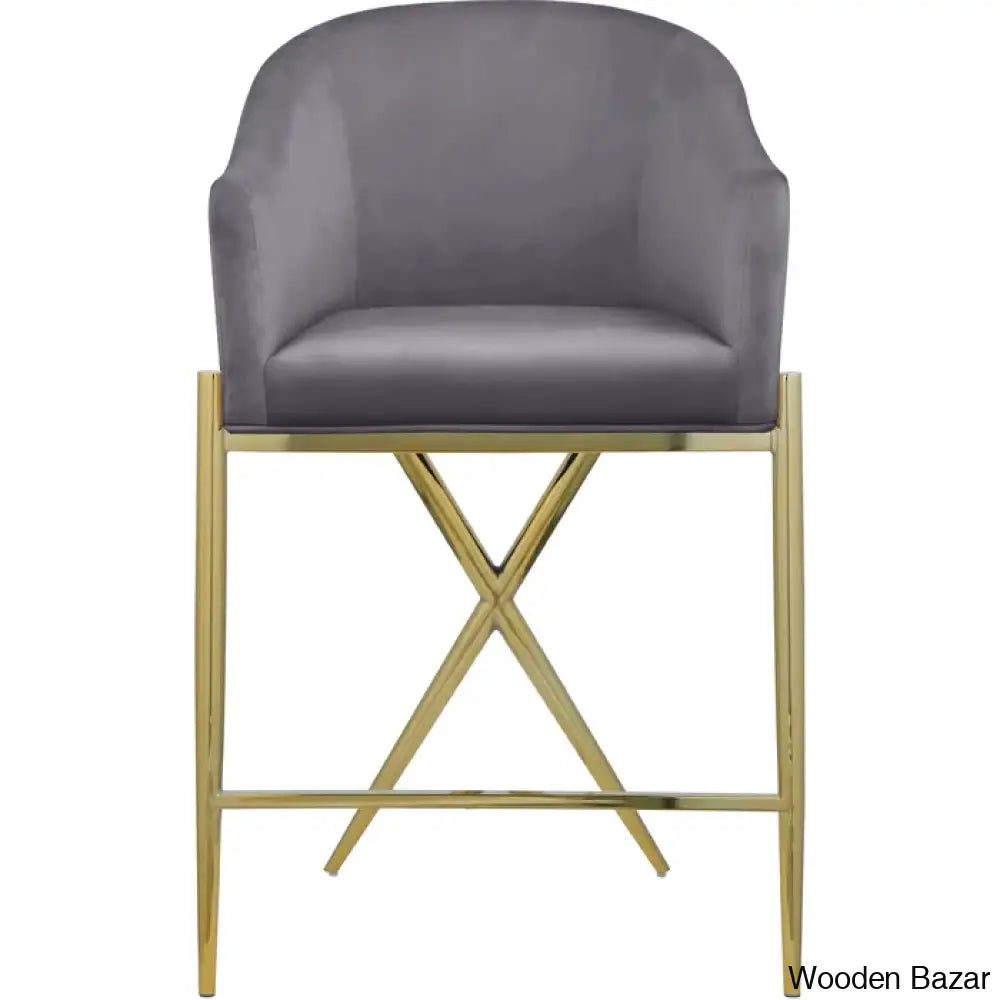 Nikoz Upholstered 26.5’’ Counter And Bar Stool With Metal Frame