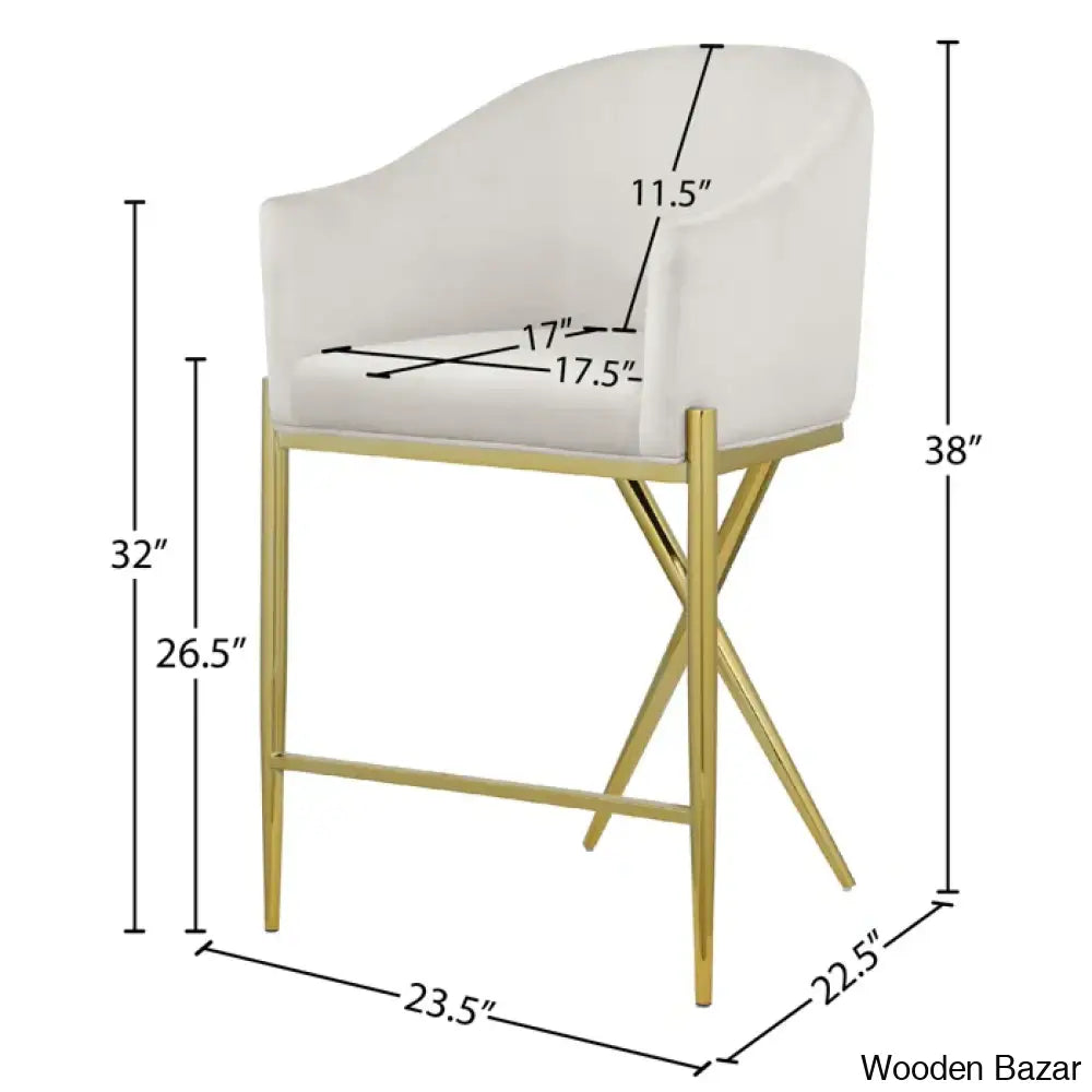 Nikoz Upholstered 26.5’’ Counter And Bar Stool With Metal Frame