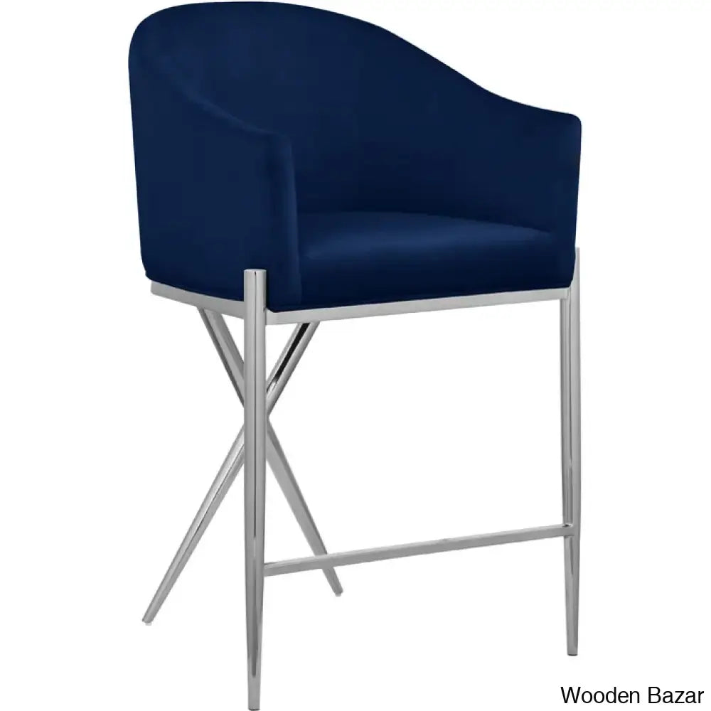 Nikoz Upholstered 26.5’’ Counter And Bar Stool With Metal Frame