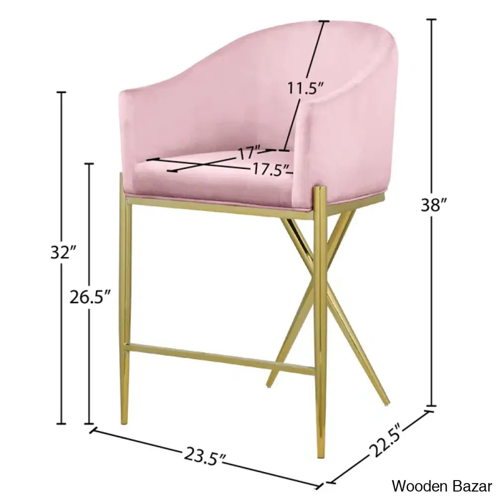 Nikoz Upholstered 26.5’’ Counter And Bar Stool With Metal Frame