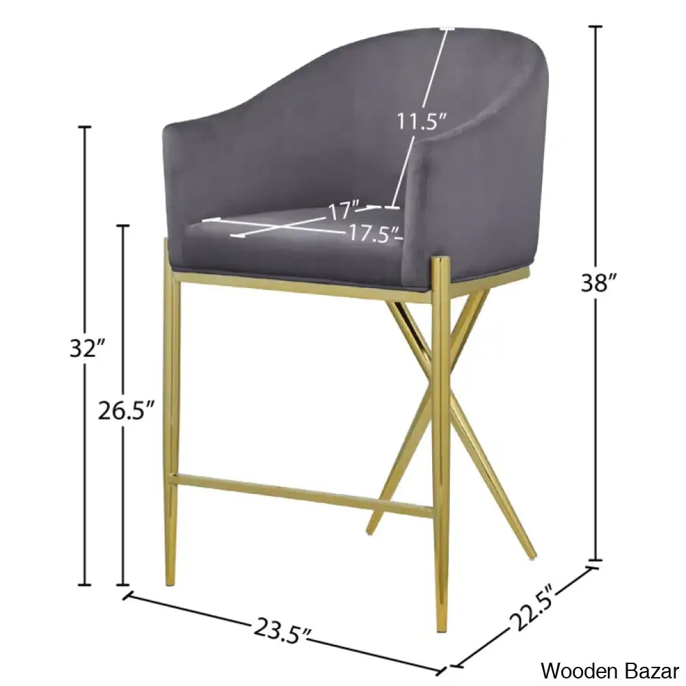 Nikoz Upholstered 26.5’’ Counter And Bar Stool With Metal Frame