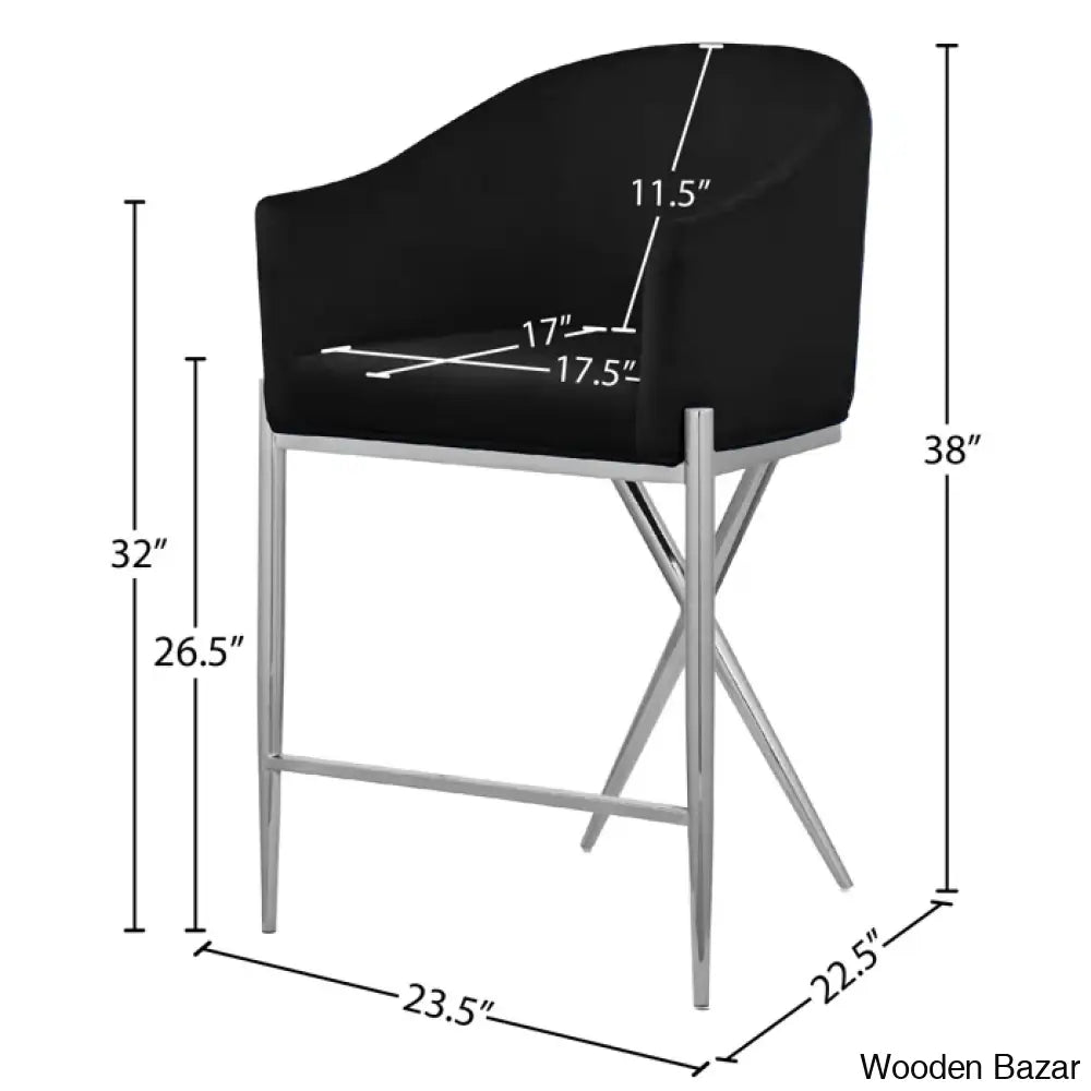 Nikoz Upholstered 26.5’’ Counter And Bar Stool With Metal Frame