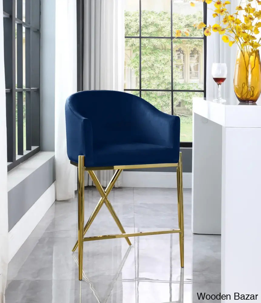 Nikoz Upholstered 26.5’’ Counter And Bar Stool With Metal Frame