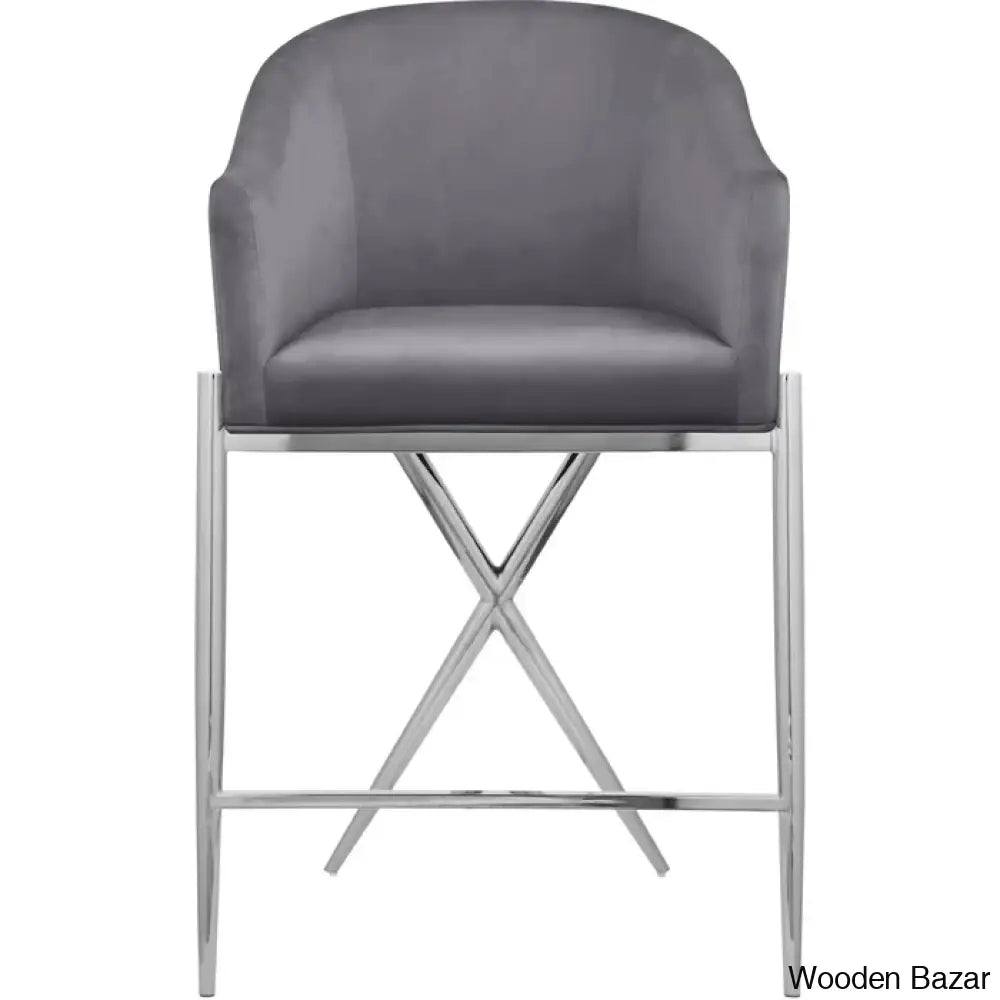 Nikoz Upholstered 26.5’’ Counter And Bar Stool With Metal Frame