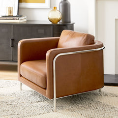 Kaevlon Leather Chair - Wooden bazar