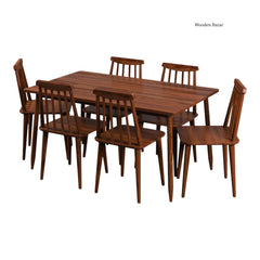 Stylish 6 Seater Dining Table Set With Chair - Wooden Bazar