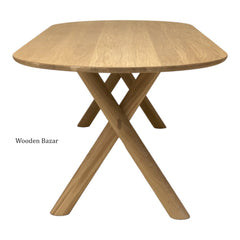 OAK DINING TABLE SET FOR SIX WITH CHAIRS- Wooden Bazar