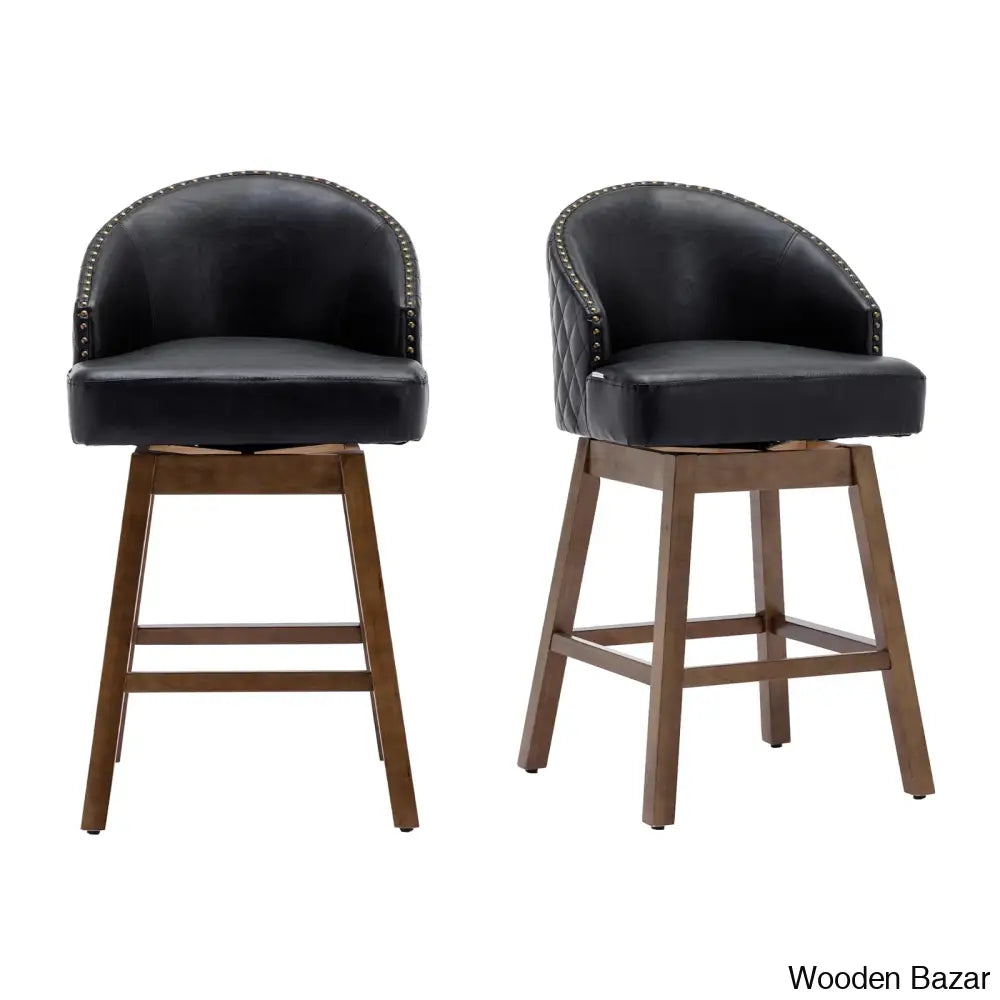 Nivellesx Swivel Upholstered 28.35’’ Counter Stool (Set Of 2)