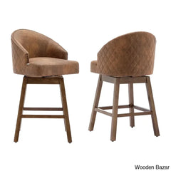 Nivellesx Swivel Upholstered 28.35’’ Counter Stool (Set Of 2)