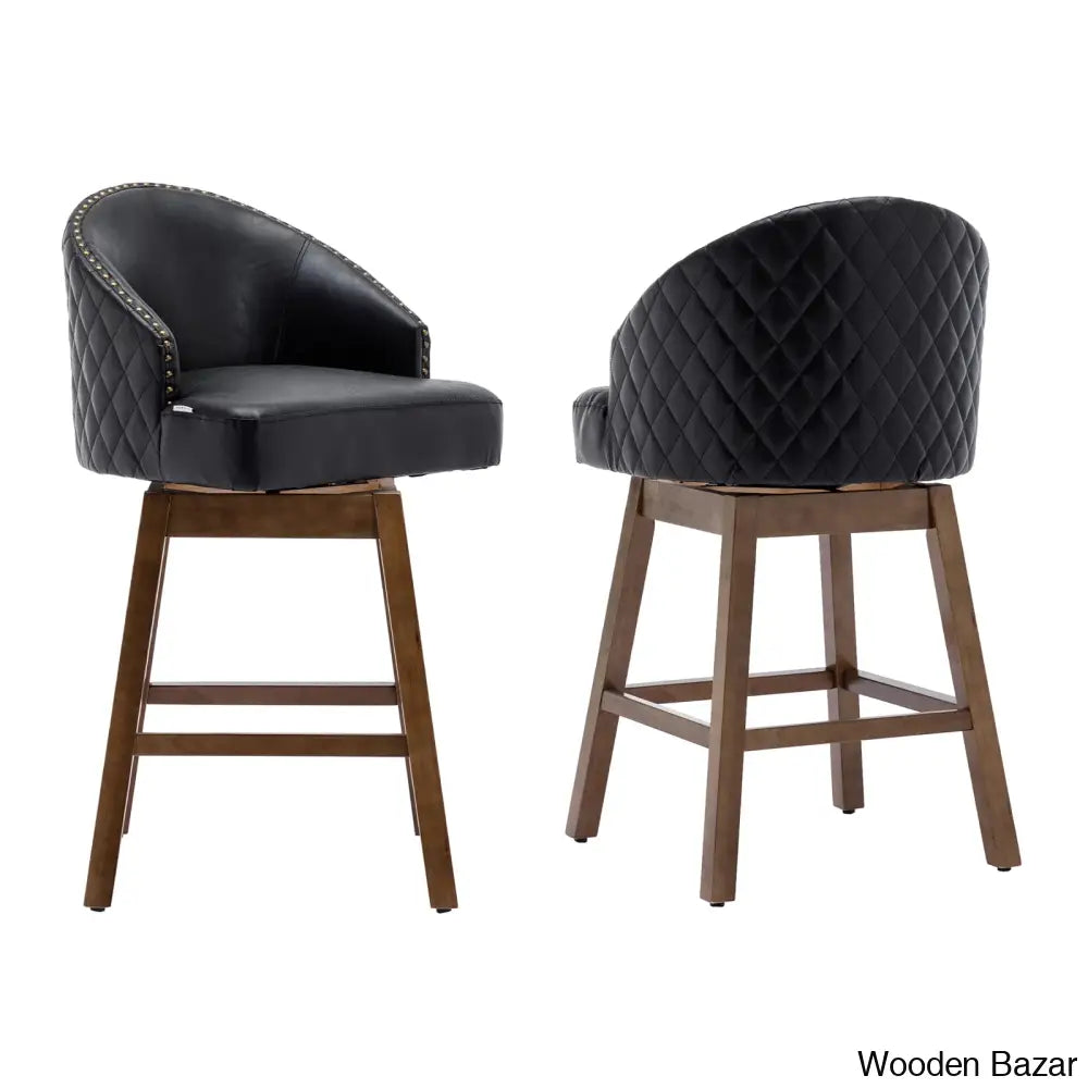 Nivellesx Swivel Upholstered 28.35’’ Counter Stool (Set Of 2)