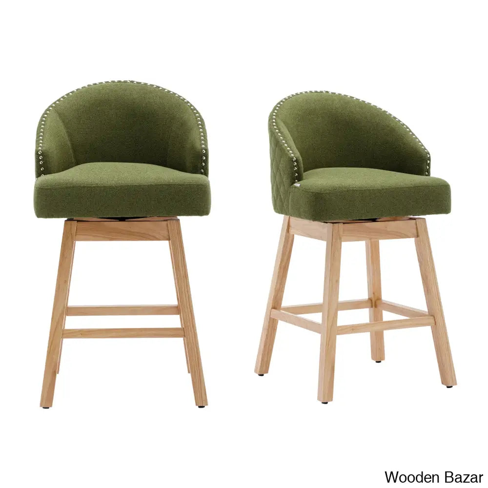 Nivellesx Swivel Upholstered 28.35’’ Counter Stool (Set Of 2)