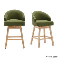 Nivellesx Swivel Upholstered 28.35’’ Counter Stool (Set Of 2)