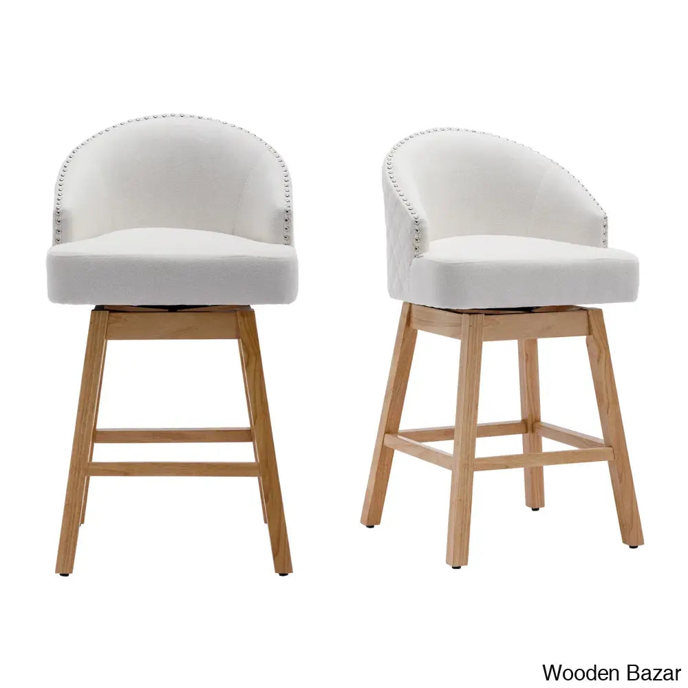 Nivellesx Swivel Upholstered 28.35’’ Counter Stool (Set Of 2)