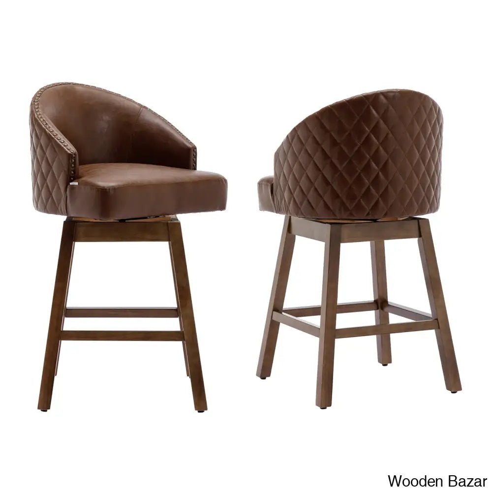 Nivellesx Swivel Upholstered 28.35’’ Counter Stool (Set Of 2)