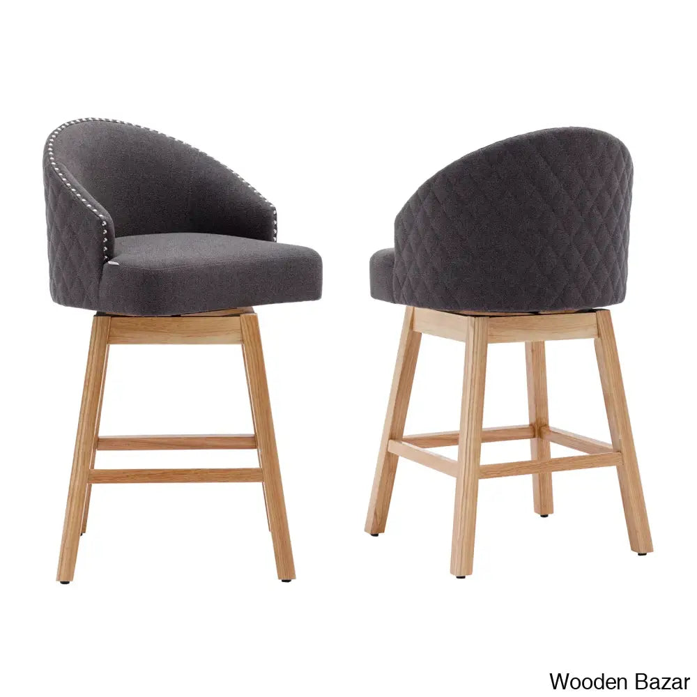 Nivellesx Swivel Upholstered 28.35’’ Counter Stool (Set Of 2)