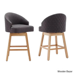 Nivellesx Swivel Upholstered 28.35’’ Counter Stool (Set Of 2)