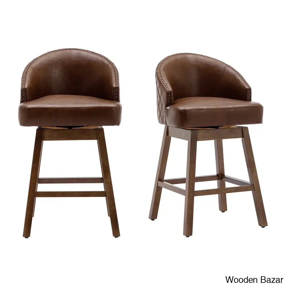 Nivellesx Swivel Upholstered 28.35’’ Counter Stool (Set Of 2)